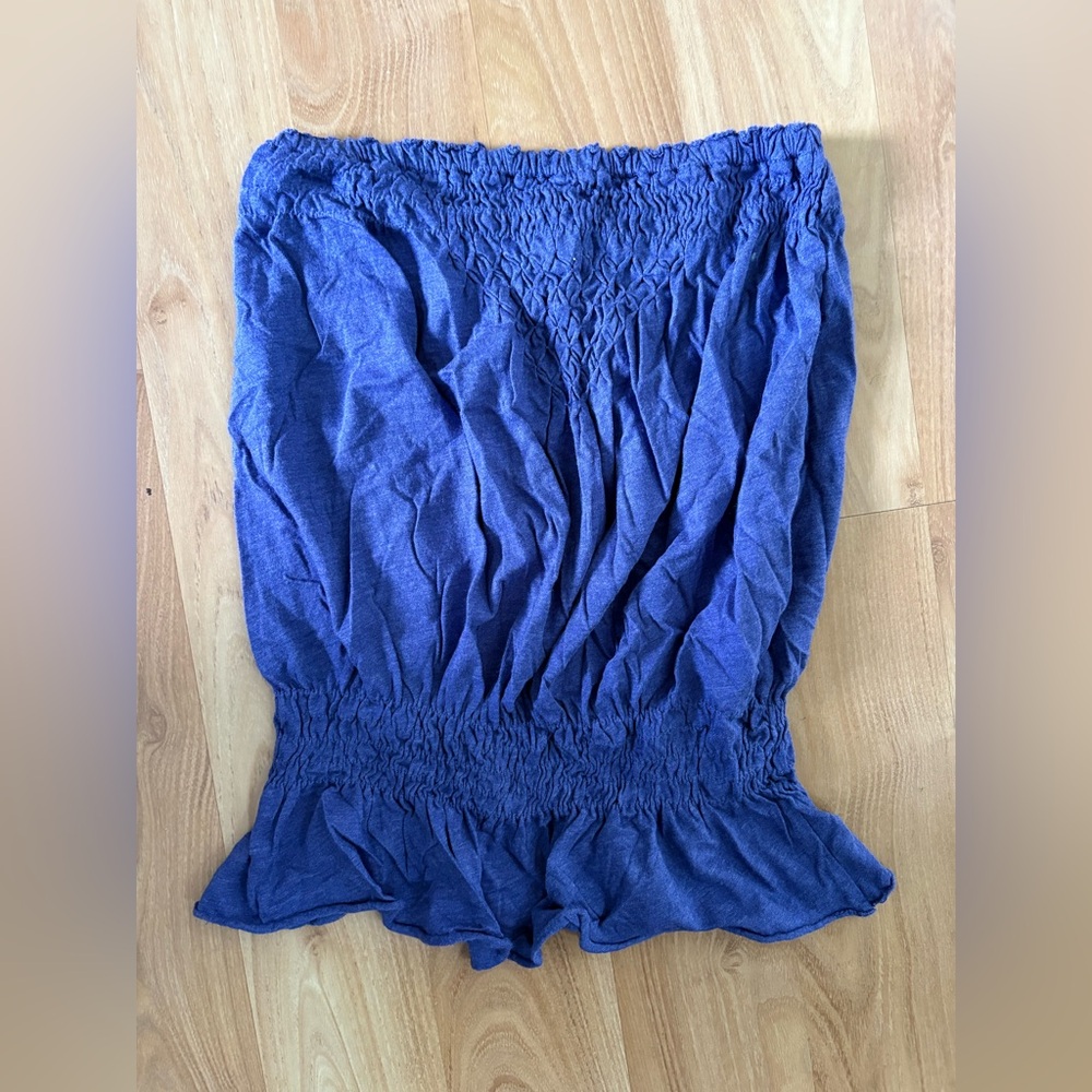 GAP Indigo Strapless Smocked Skirt Y2K Style